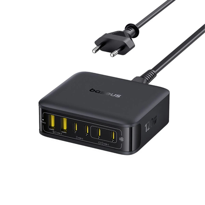 Baseus charger desktop  120w 4 USB c+2 USB a, pd3.0, gan, enerfill fh21   cosmic black, , medium