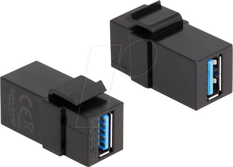 Delock keystone module USB 5GBps a female to a female black | 1:1 | keystone adapter-null
