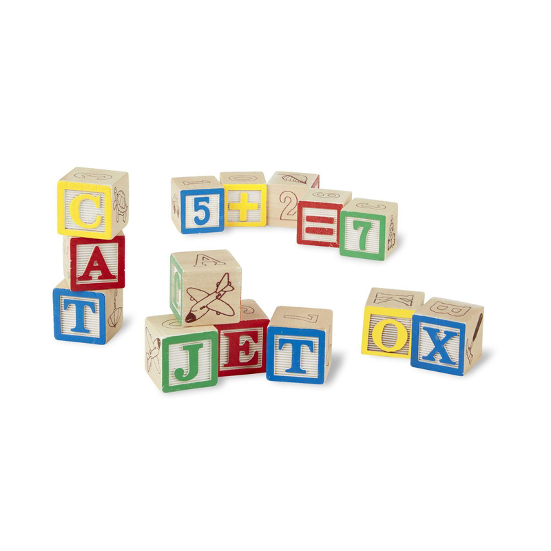Melissa & doug 11900 wooden abc/123 blocks, , medium-null
