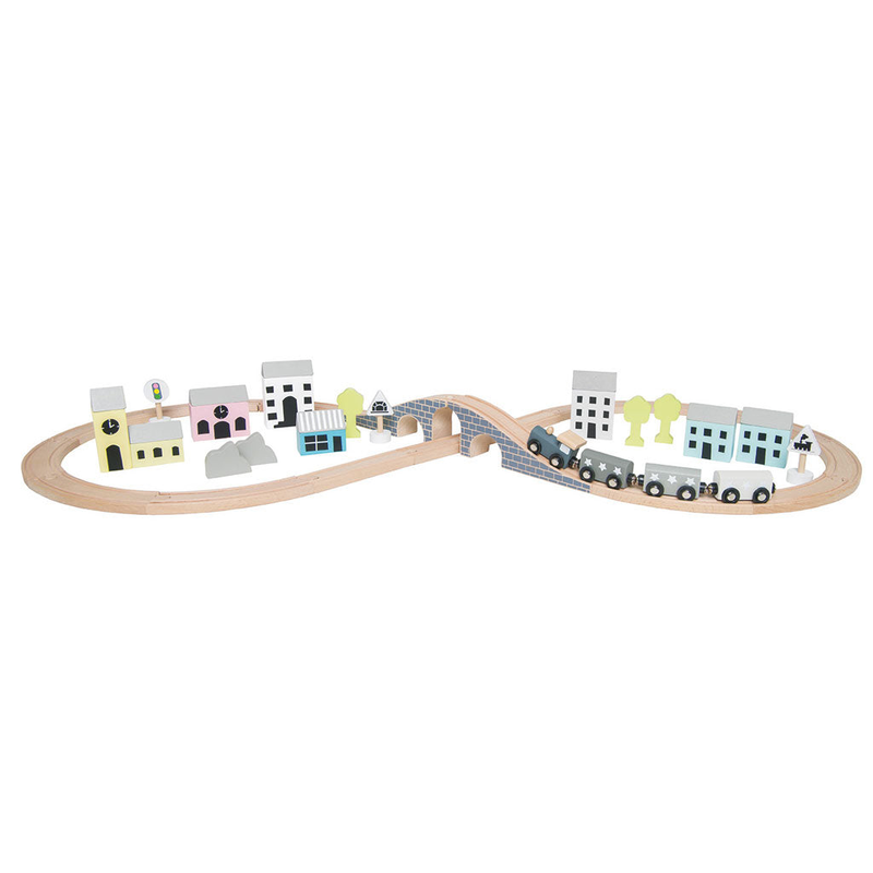 Wooden train set, , medium-null