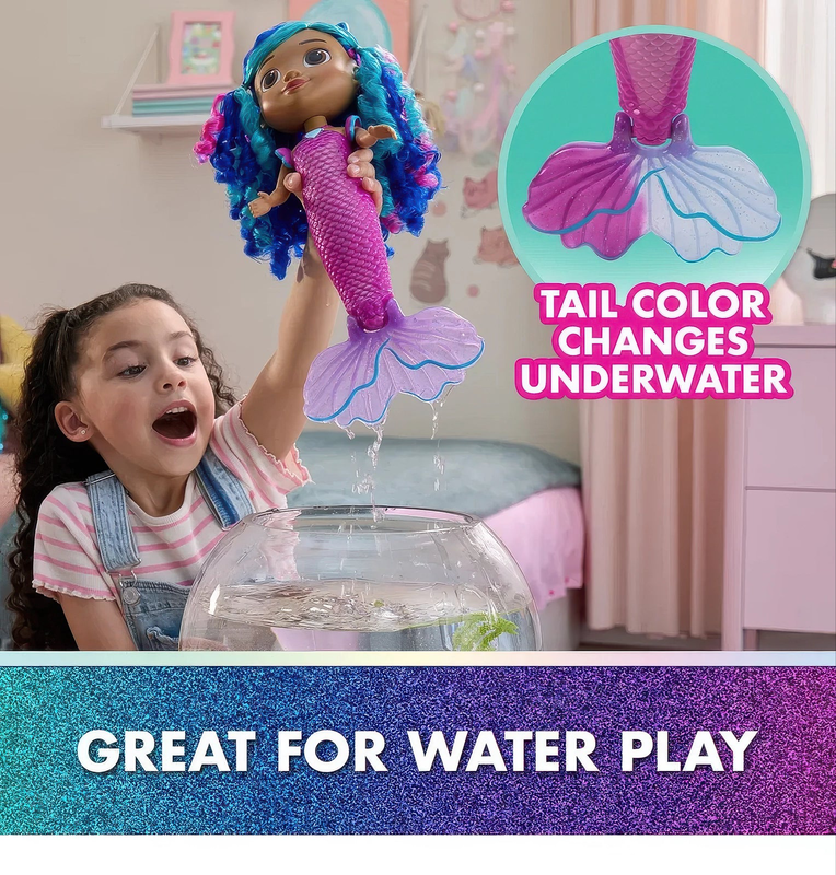 Gabby's dollhouse the movie mermaid doll 35cm, , medium-null