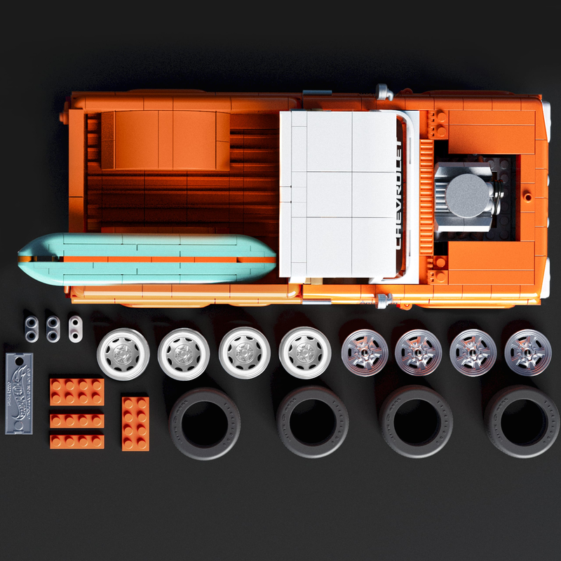 Mattel hot wheels: elite series brick shop - chevrolet custom 62 chevy pickup vehicle jft20, , medium-null