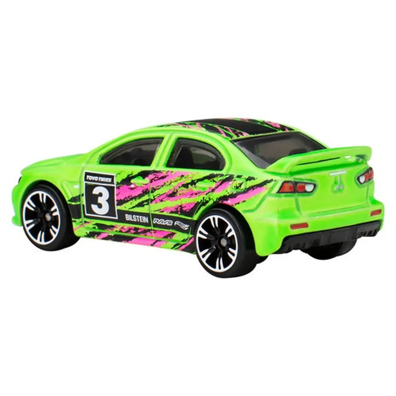 Hot wheels 1:64 2008 lancer evolution silver series neon speeders 3:8 jcb02 hlh72, , medium-null
