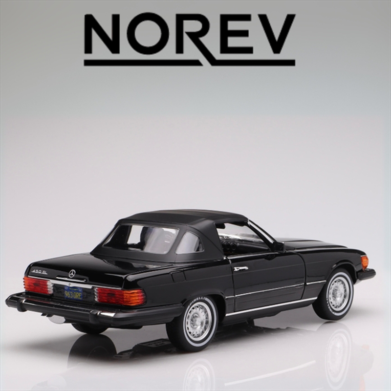 Norev 1/18 1979 mercedes benz 450 sl r107 us-version american gigolo, black image number null