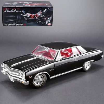 Acme diecast 1/18 1965 chevrolet malibu z16, black with red interior, , medium
