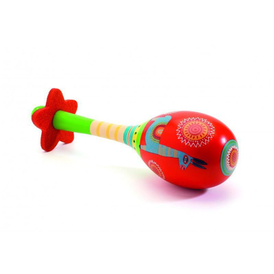 Wooden colored maracas 18.3cm, , medium
