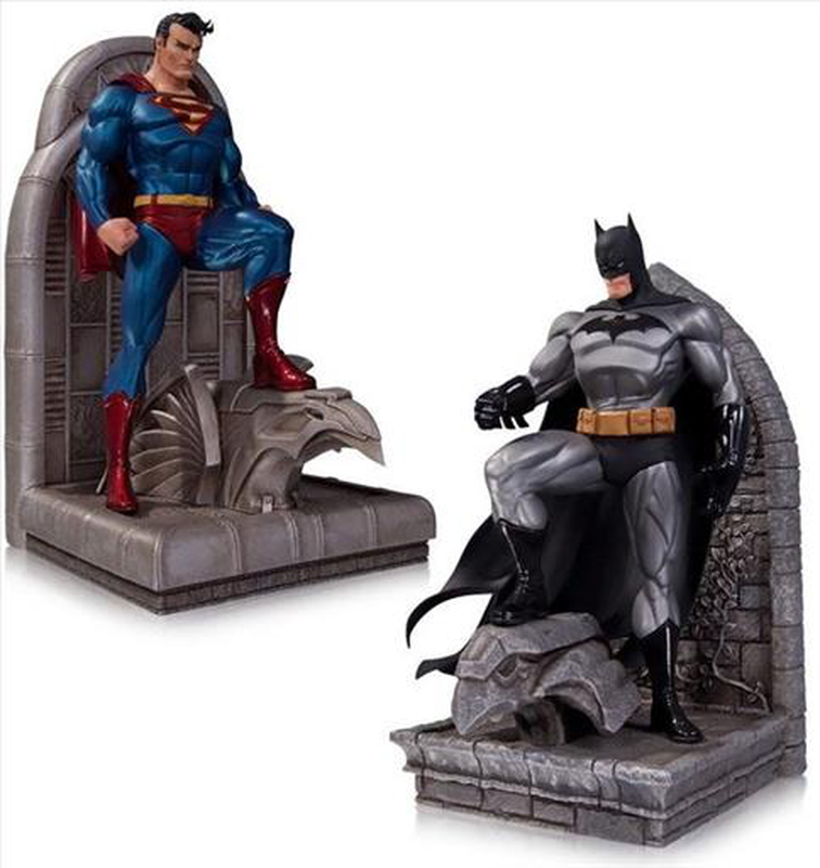 Dc comics superman and batman bookends statues, , medium-null