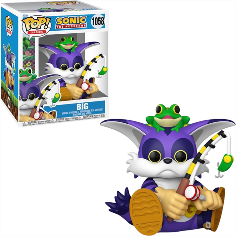 Product image: Funko pop! Super: sonic the hedgehog - big the cat with froggy #1058 vinyl figure 6, , medium-null