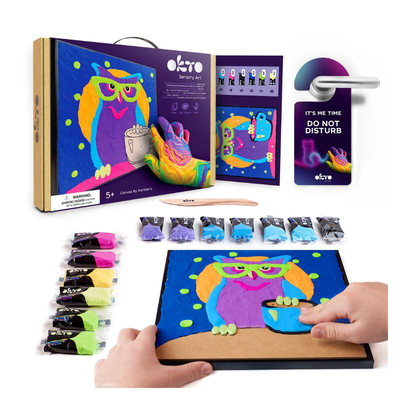 Coloring with clay set by numbers тм окто 29*29 cm owl 20003, , medium