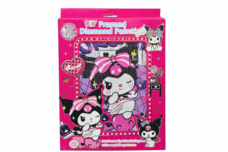 Kuromi diy diamond painting with frame &ndash; creative kids activity, , medium-null