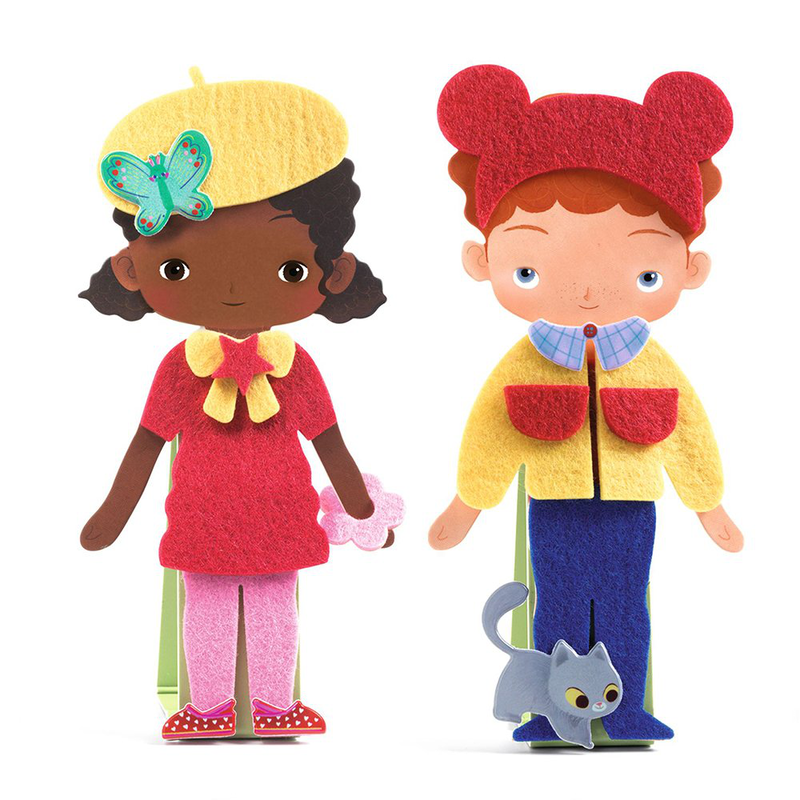 Characters to dress up felt collage, , medium image number null