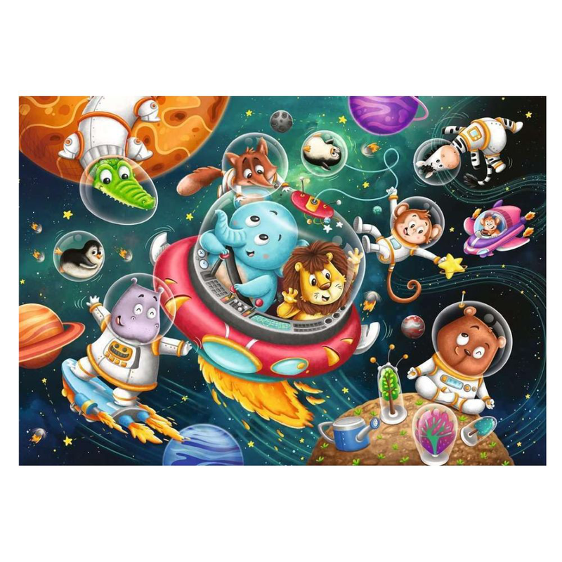 Ravensburger puzzle 2×12 pieces, animals in space, , medium-null