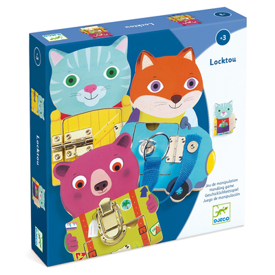 Djeco educational wooden games - early learning locktou