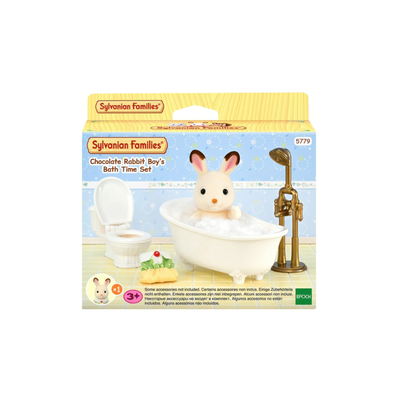 Sylvanian families chocolate rabbit boy's bath time set, , medium-null