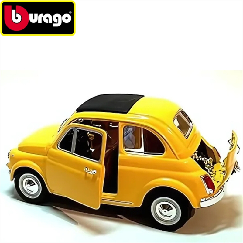 Product image: Bburago 1/24 1965 fiat 500 f, yellow, , medium-null