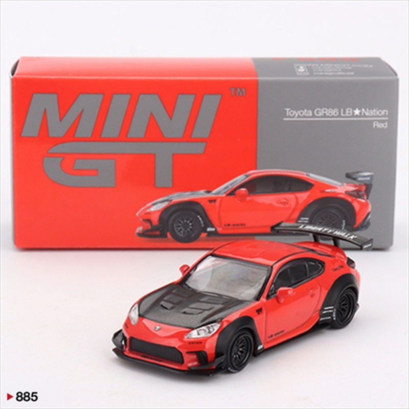 Mini gt 1/64 2024 toyota gr86 lb-nation, red, , medium-null