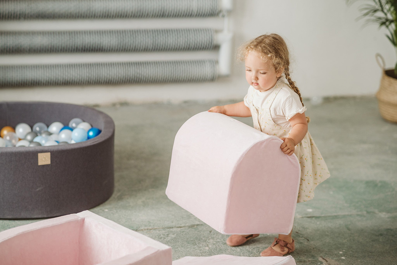 Meowbaby® foam playset with ball pit light pink + 100 balls pink transparent, , medium image number null