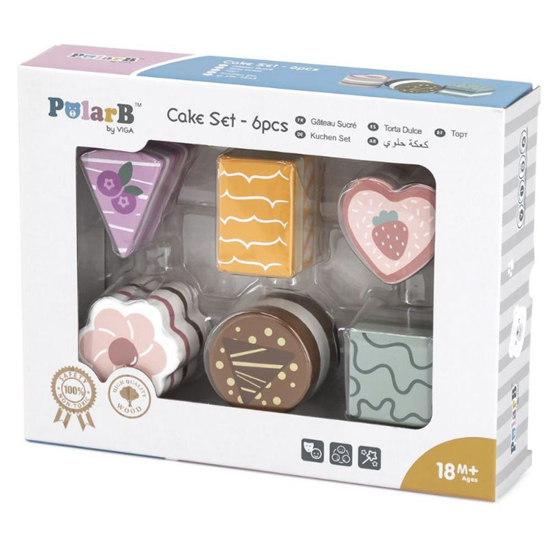 6 wooden cakes, , medium-null
