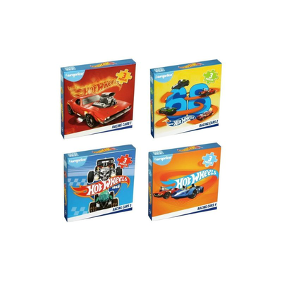 Puzzle mini hot wheels- racing cars - blue, Blue, medium