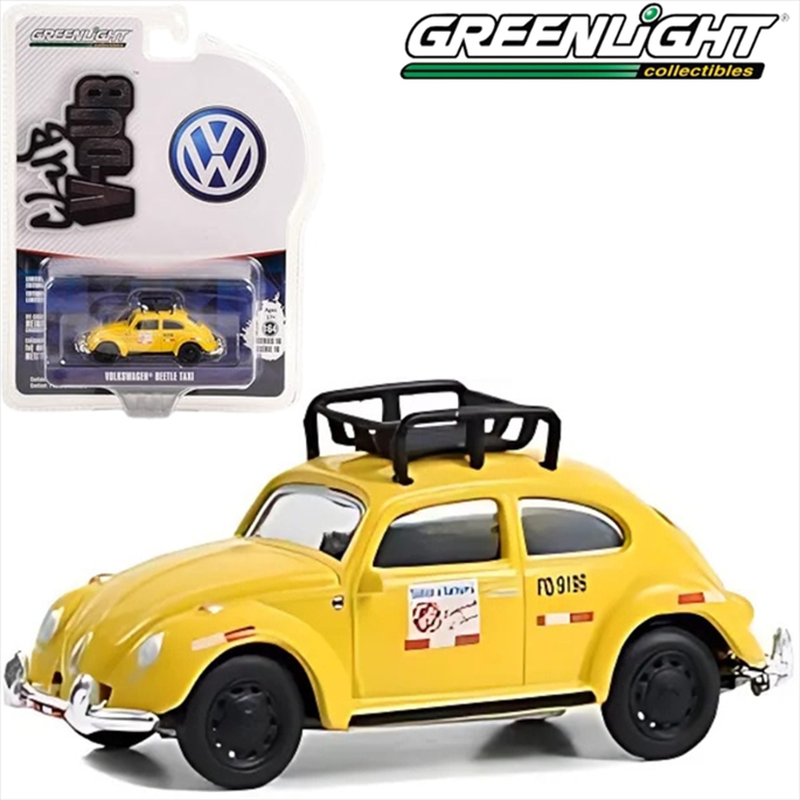 Greenlight 1/64 classic volkswagen beetle taxi lima peru *club vee-dub series 16*, yellow with roof, , medium-null