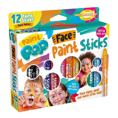 Paint pop face paint sticks 12 pack, , medium