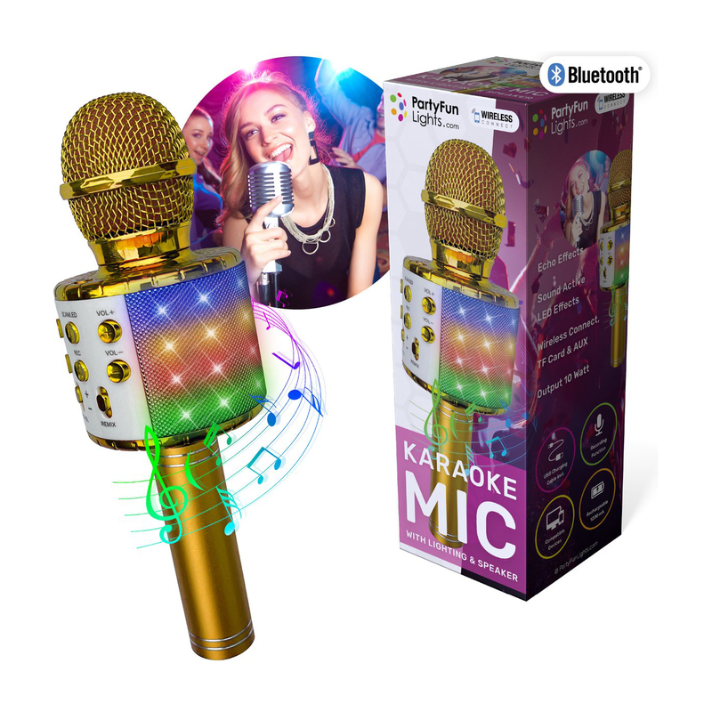 Party fun lights bluetooth karaoke microphone, , medium-null