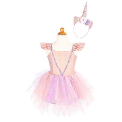 Great pretenders shimmer unicorn dress & headband, pink, size us 5-6