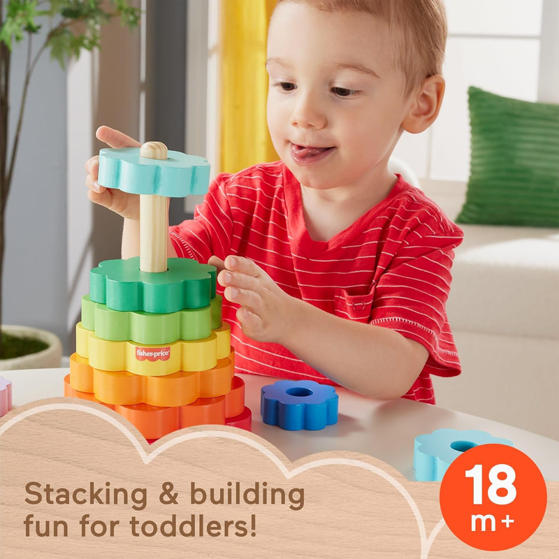 Fisher-price wooden ring stacker, , medium-null