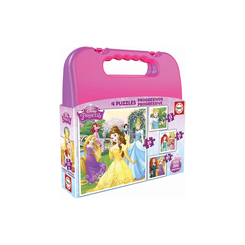 Disney princess progressive 4 puzzles 12,16,20,25pcs, , medium-null