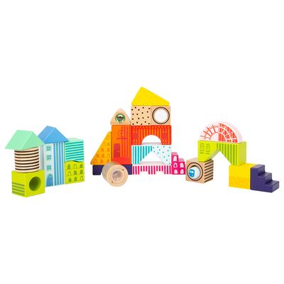 Wooden building and sound blocks