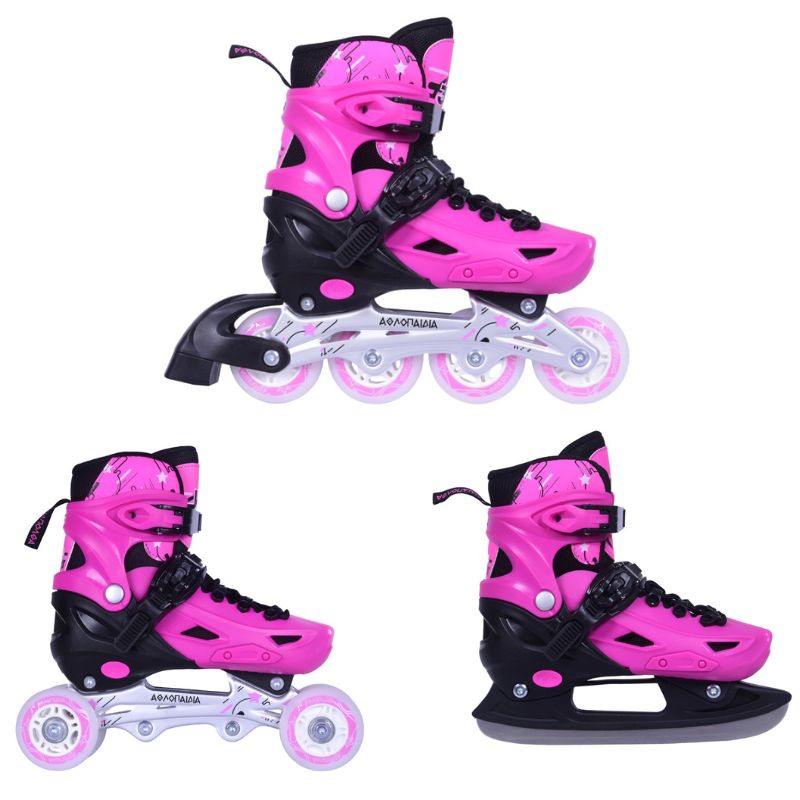 Product image: 3k adjustable kids inline/roller skates/ice skates 3in1 10306ris-null