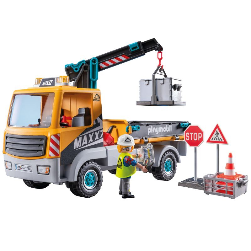 Playmobil 71750 action heroes - construction truck with crane, , medium-null