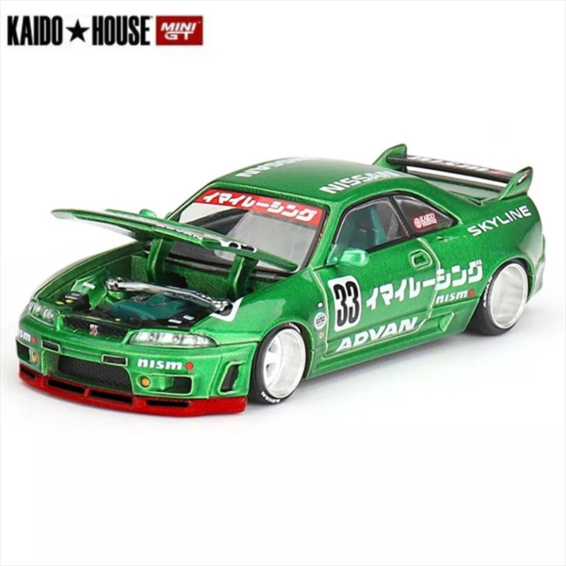 Product image: Mini gt 1/64 1995 nissan skyline gt-r r33 imai racing v1, green, , medium-null