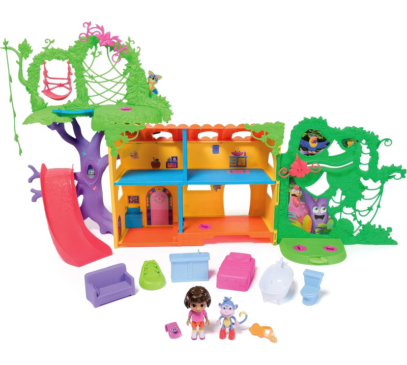 Nickelodeon dora explore & play rainforest casita playset, , medium-null