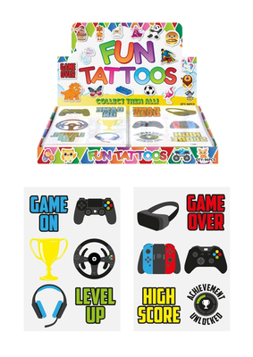 Hendrandt n51 514 mini gamer temporary tattoo sheets, , medium