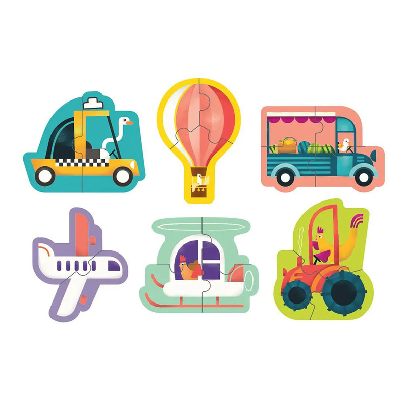 Product image: 6 shaped puzzles - vehicles, , medium-null
