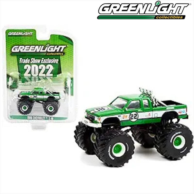 Greenlight 1/64 1986 chevrolet s-10 extended cab monster truck #21 *2022 greenlight trade show*, , medium-null