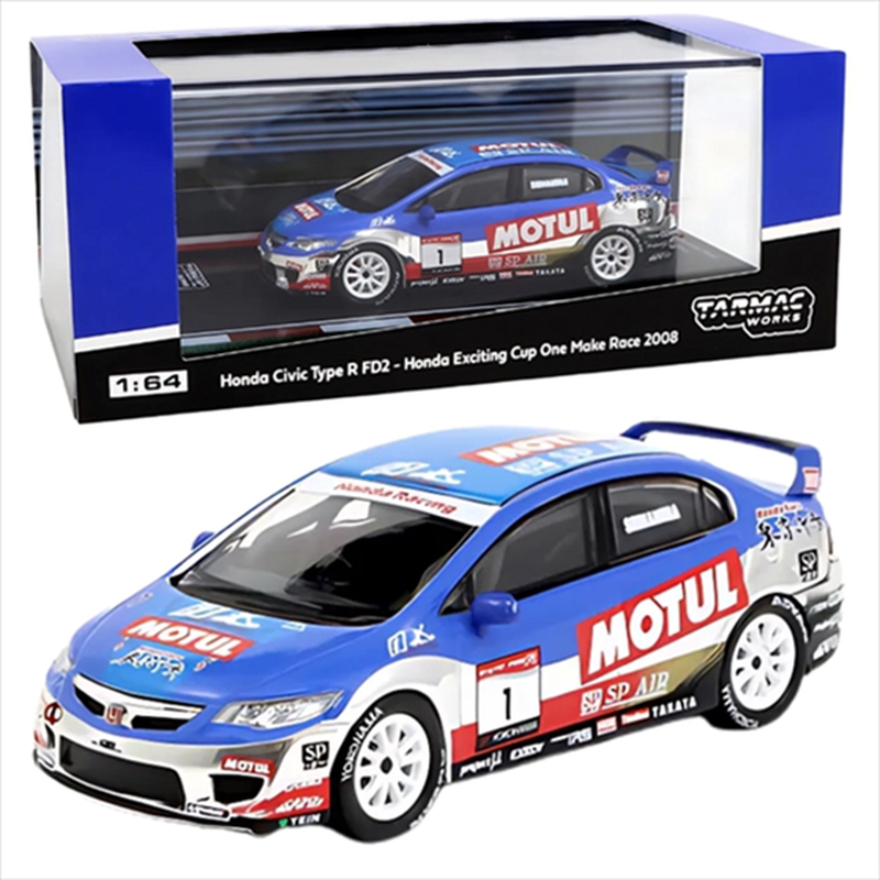 Tarmac 1/64 2008 honda civic type r fd2 honda excitting cup one make race, blue/white/red, , medium-null