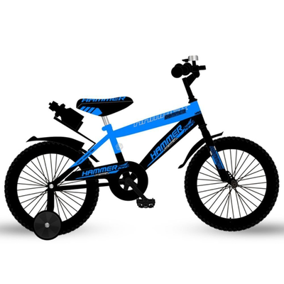 Ποδήλατο hammer με βοηθητικές ρόδες 16″ σε μπλε/μαύρο χρώμα, 4-6 ετών, , medium