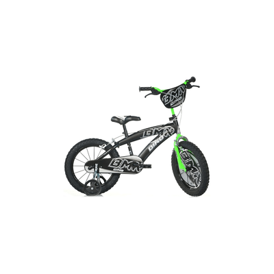 Bmx dino kids bike 14" black / green, , medium