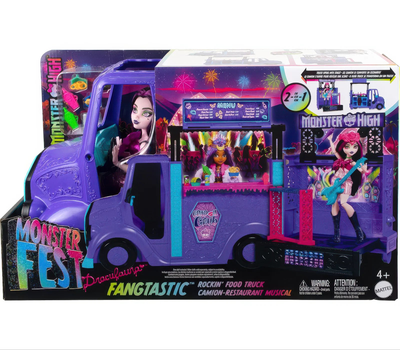 Monster high playset fangtastic rockin' food truck 2-in-1 playset, , medium