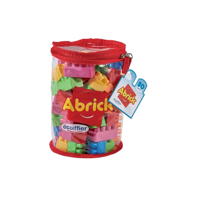 Ecoiffier 1927- abrick bricks 50 pieces in plastic box with dog design, , medium