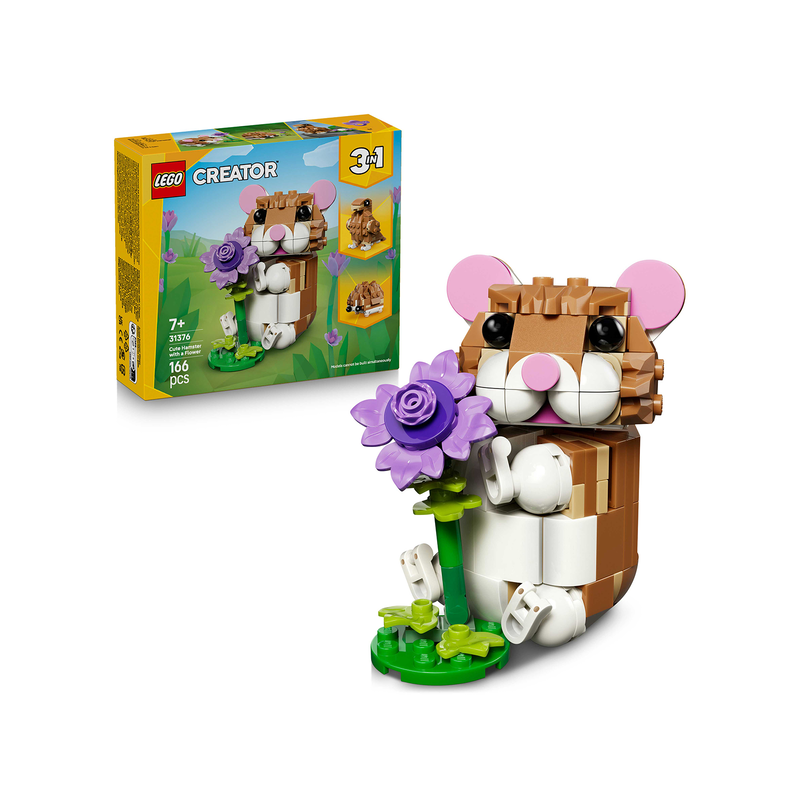 Lego creator 3-in-1 cute hamster with a flower, , medium-null