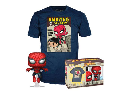Pop funko and tee adult marvel spiderman metallic figure and tshirt large, , medium