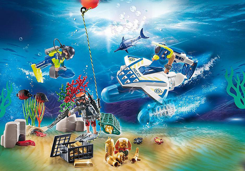 Product image: Playmobil 70776 police diving mission advent calendar with colour, , medium-null