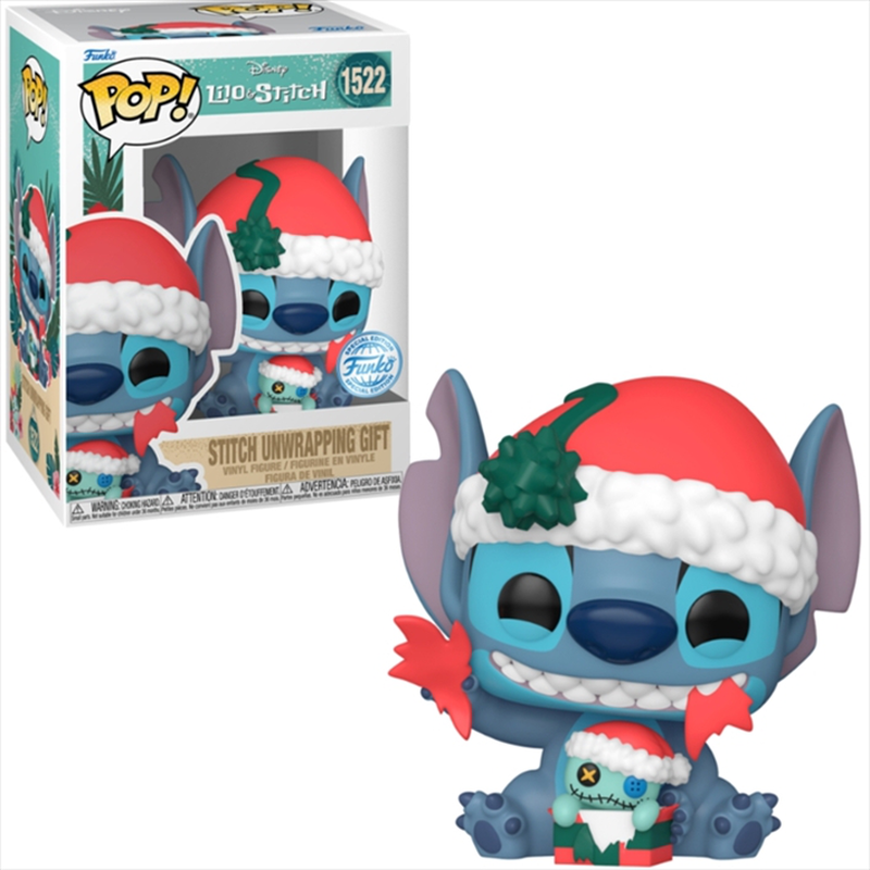 Funko pop! Disney: lilo and stitch - stitch unwrapping gift special edition #1522 vinyl figure, , medium-null