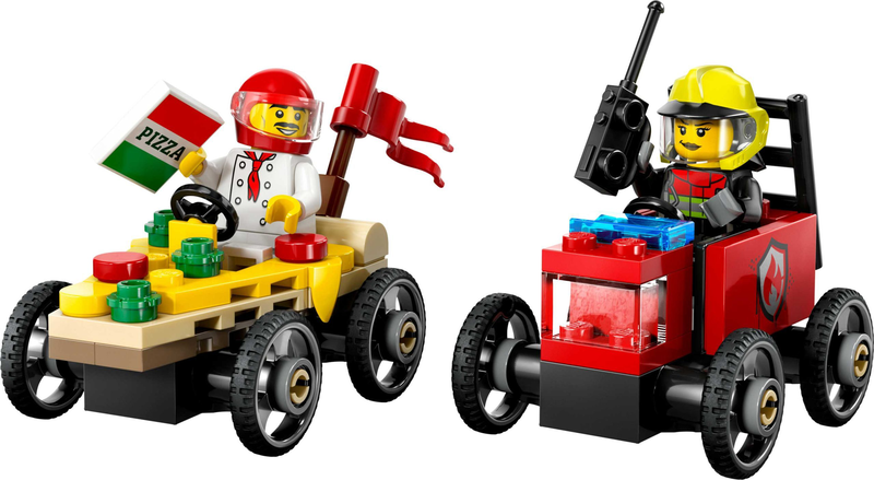 Product image: Lego city pizza vs. Fire truck race car pack, , medium-null