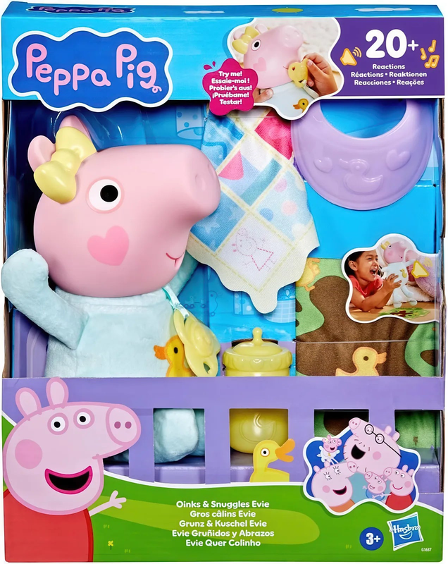 Peppa pig oinks and snuggles evie interactive baby doll, , medium-null