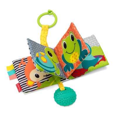 Infantino link & squeak animal crinkle book, , medium