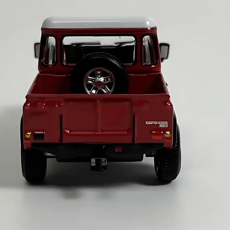 Mini gt 1/64 land rover defender 90 pick-up, masai red/white roof, , medium-null